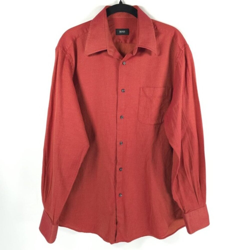 BOSS HUGO BOSS Button Up Long Sleeve Textured Shirt Prod 1245-1 Size 16 34/36